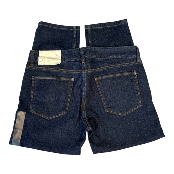 LOFT Modern Crop Dark Wash Denim Jeans Size 6 - Picture 3 of 5